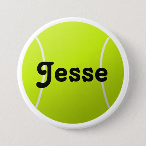 Customizable Text Tennis Ball for Players  Fans Pinback Button