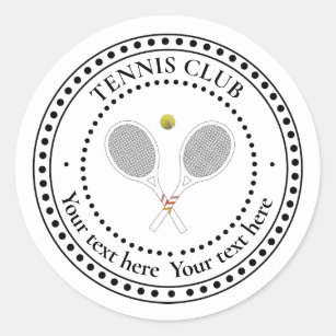 Customizable Text Tennis Club  Classic Round Sticker