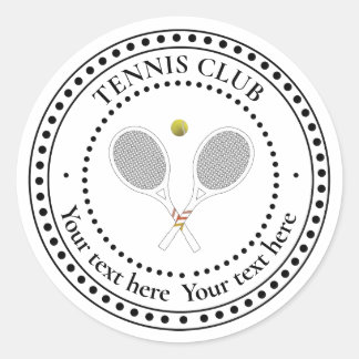 Customizable Text Tennis Club  Classic Round Sticker