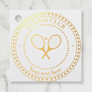 Customizable Text Tennis Club Foil Favor Tags