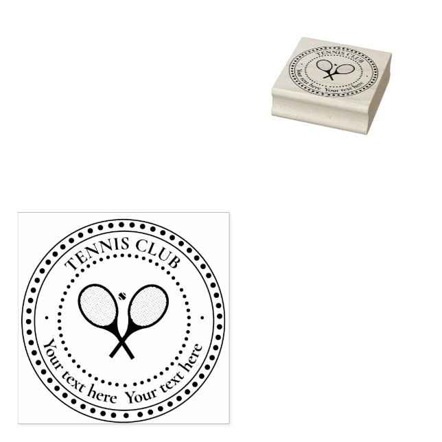 Customizable Text Tennis Club  Rubber Stamp (Stamped)