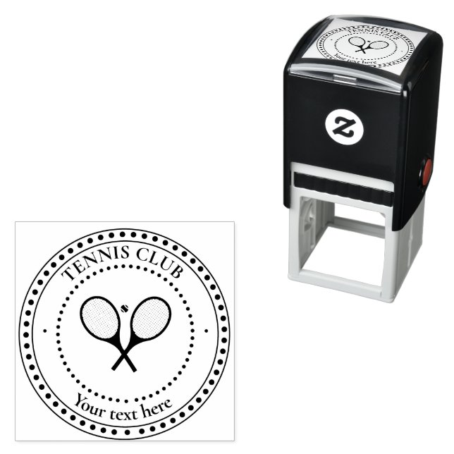 Customizable Text Tennis Club   Self-inking Stamp (In Situ)