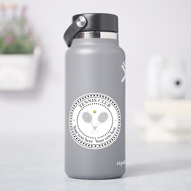 Customizable Text Tennis Club  Sticker (HydroFlask)