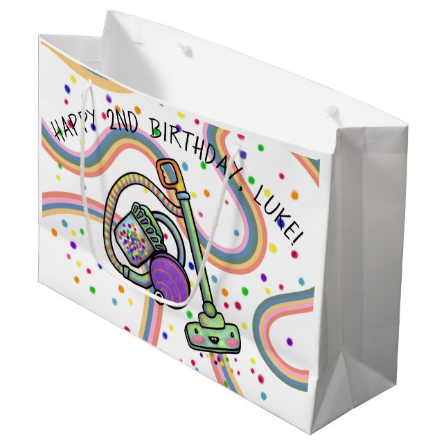 Customizable Text Vacuum Party Gift Bag, Large Large Gift Bag (Front Angled)