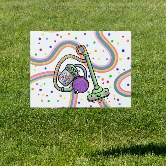 Customizable Text Vacuum Party Yard Sign  (Insitu)