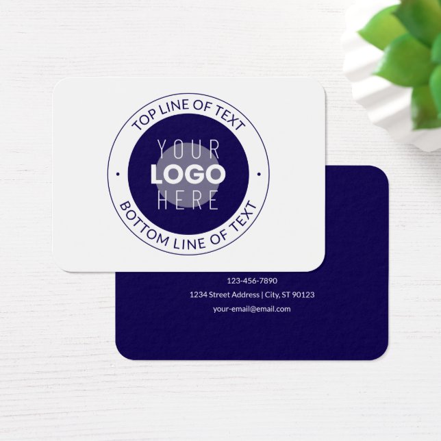Customizable Text & Your Logo | Dark Blue Purple (Desk)