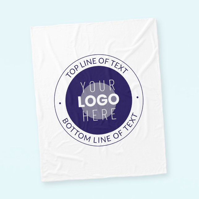 Customizable Text & Your Logo | Dark Blue Purple Fleece Blanket (Creator Uploaded)