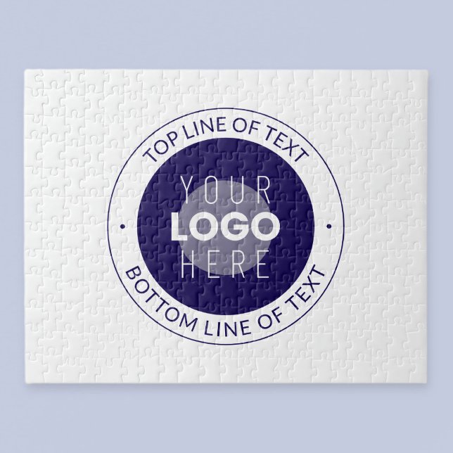 Customizable Text & Your Logo | Dark Blue Purple Jigsaw Puzzle (Creator Uploaded)
