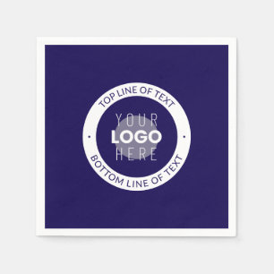 Customizable Text & Your Logo Dark Blue Purple Napkins