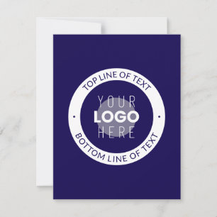 Customizable Text & Your Logo Dark Blue Purple Note Card