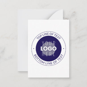 Customizable Text & Your Logo   Dark Blue Purple Note Card