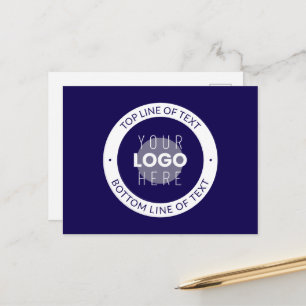 Customizable Text & Your Logo Dark Blue Purple Postcard