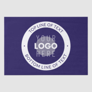 Customizable Text & Your Logo Dark Blue Purple Tissue Paper