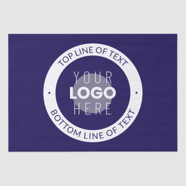 Customizable Text & Your Logo | Dark Blue Purple Tissue Paper (Front)