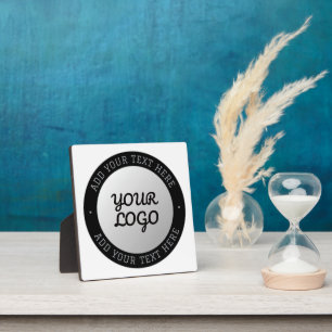 Customizable Text & Your Logo Gray Gradient Plaque