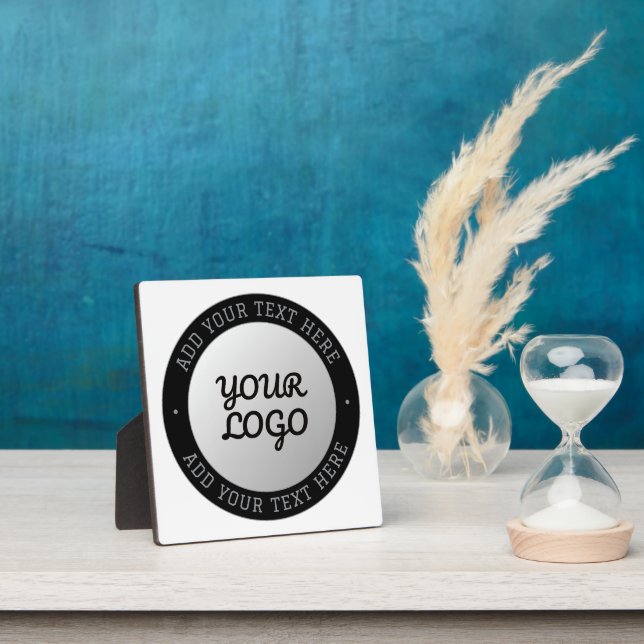 Customizable Text & Your Logo | Gray Gradient Plaque (Insitu)