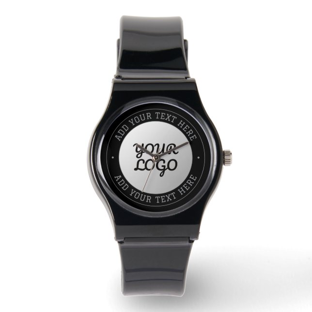 Customizable Text & Your Logo | Gray Gradient Watch (Front)