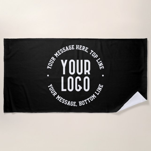 Customizable Text & Your Uploaded Logo or Image   Beach Towel (Front)