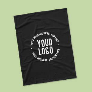 Customizable Text & Your Uploaded Logo or Image Fleece Blanket