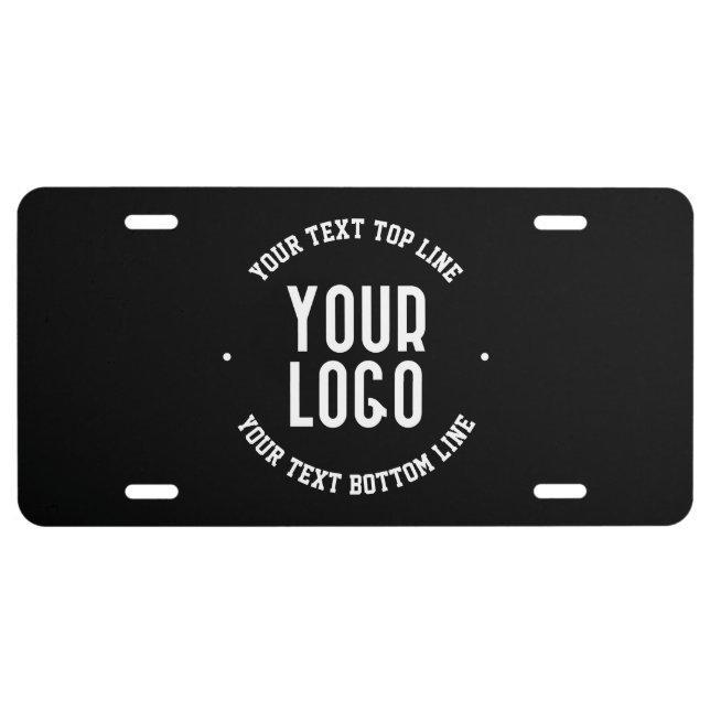 Customizable Text & Your Uploaded Logo or Image   License Plate (Front)
