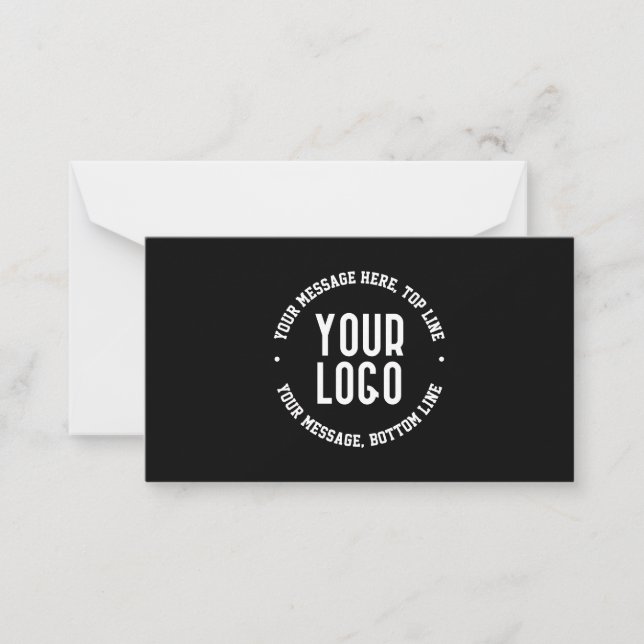 Customizable Text & Your Uploaded Logo or Image   Note Card (Front)