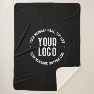 Customizable Text & Your Uploaded Logo or Image   Sherpa Blanket