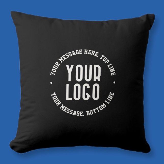 Customizable Text & Your Uploaded Logo or Image   Throw Pillow (Creator Uploaded)