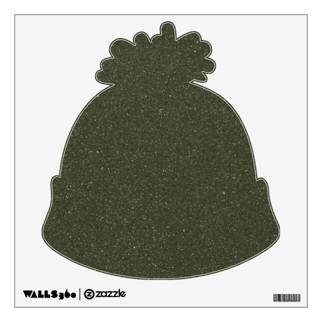 Customizable Textured Green Beanie Wall Decal (Front)