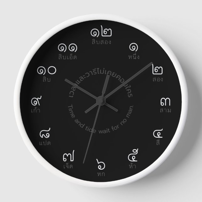 Customizable Thai Numbers Wall Clock (Front)