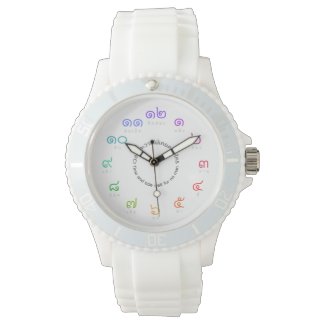 Customizable Thai Numbers Watch in Rainbow Colors