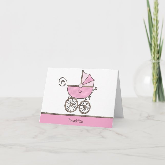 Customizable Thank you - Baby Girl Card (Front)