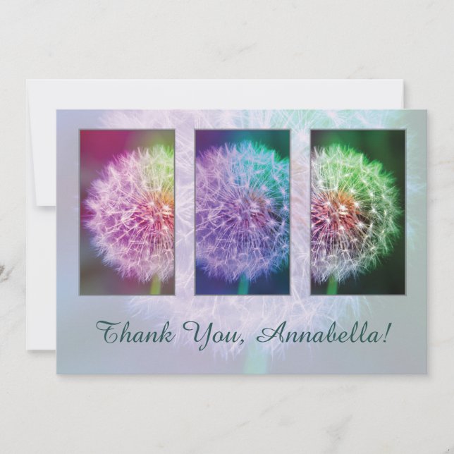 Customizable Thank You Card | Colorful Dandelions (Front)