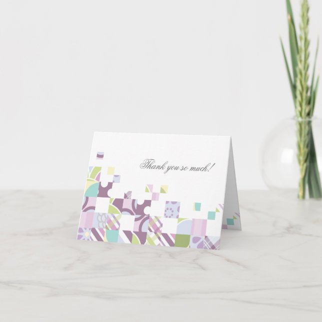 Customizable Thank You Card: Modern Quilt Card (Front)