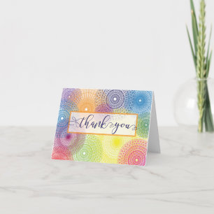 Customizable Thank you - Colorful & Fun Doily Card