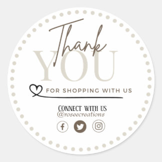 Customizable Thank you for shopping with us Classic Round Sticker