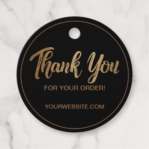 Customizable Thank You for Your Order Faux Gold  Favor Tags