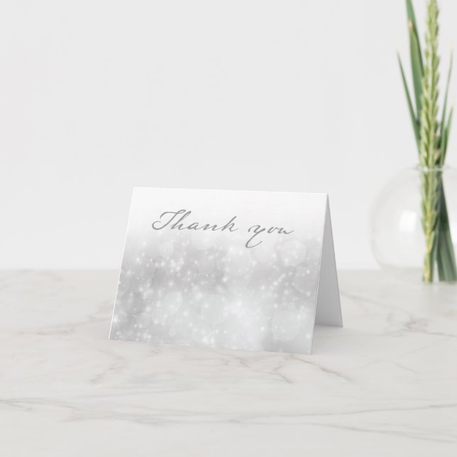 Customizable Thank you - Gray and White Elegant Card (Front)