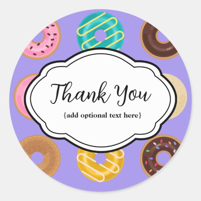Customizable Thank You Sticker Donuts (Front)