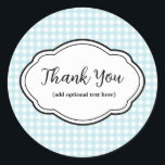 Customizable Thank You Sticker Red & White Gingham<br><div class="desc">See more in our shop!</div>