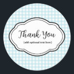 Customizable Thank You Sticker Red & White Gingham<br><div class="desc">See more in our shop!</div>