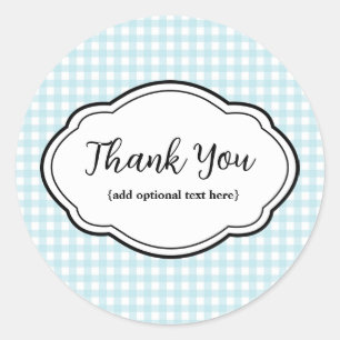 Customizable Thank You Sticker Red & White Gingham