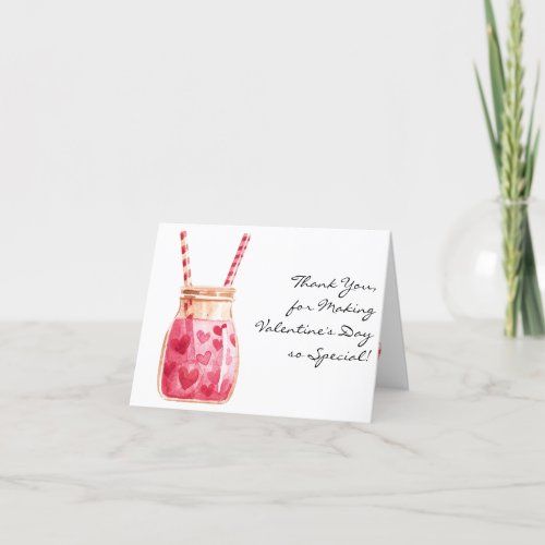 Customizable Thank You Valentines Day Note Card