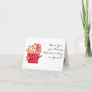 Customizable, Thank You Valentine's Day Note Card