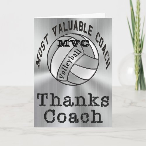 Customizable Thanks Coach Volleyball Coach Card