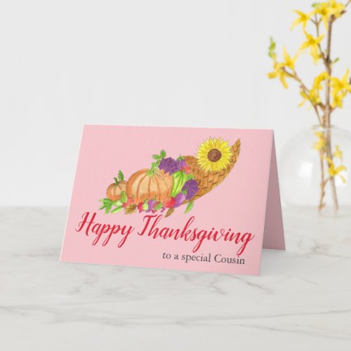 customizable Thanksgiving cornucopia Card