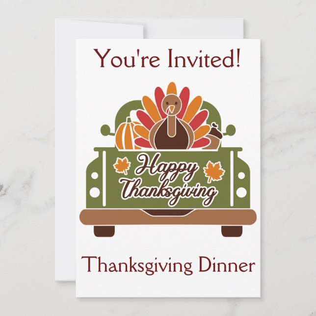 Customizable Thanksgiving Dinner Invitation (Front)
