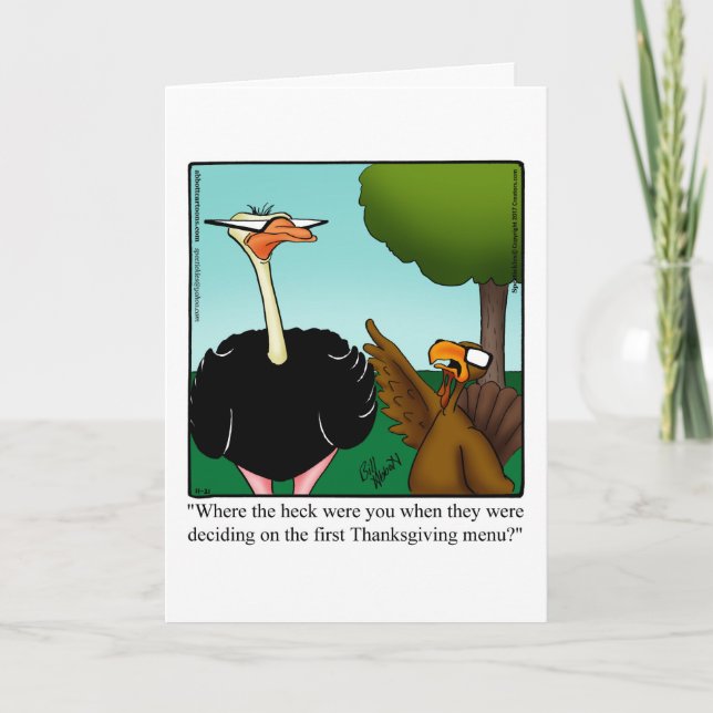 Customizable Thanksgiving Humor Greeting Card (Front)