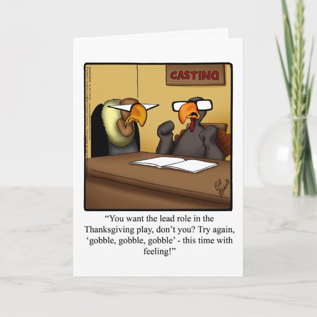 Customizable Thanksgiving Humor Greeting Card (Front)