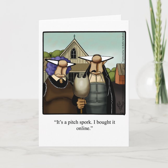 Customizable Thanksgiving Humor Greeting Card (Front)