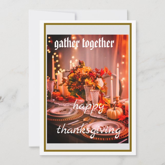 Customizable Thanksgiving Invitation Card (Front)